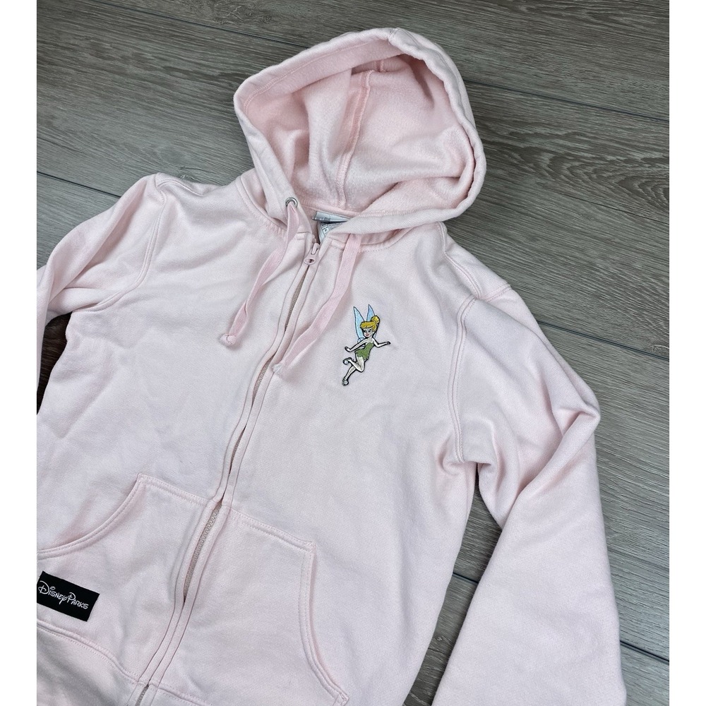 Disneyland Resort Women's Disney Parks Embroidered Tinker Bell Hoodie Pink Small